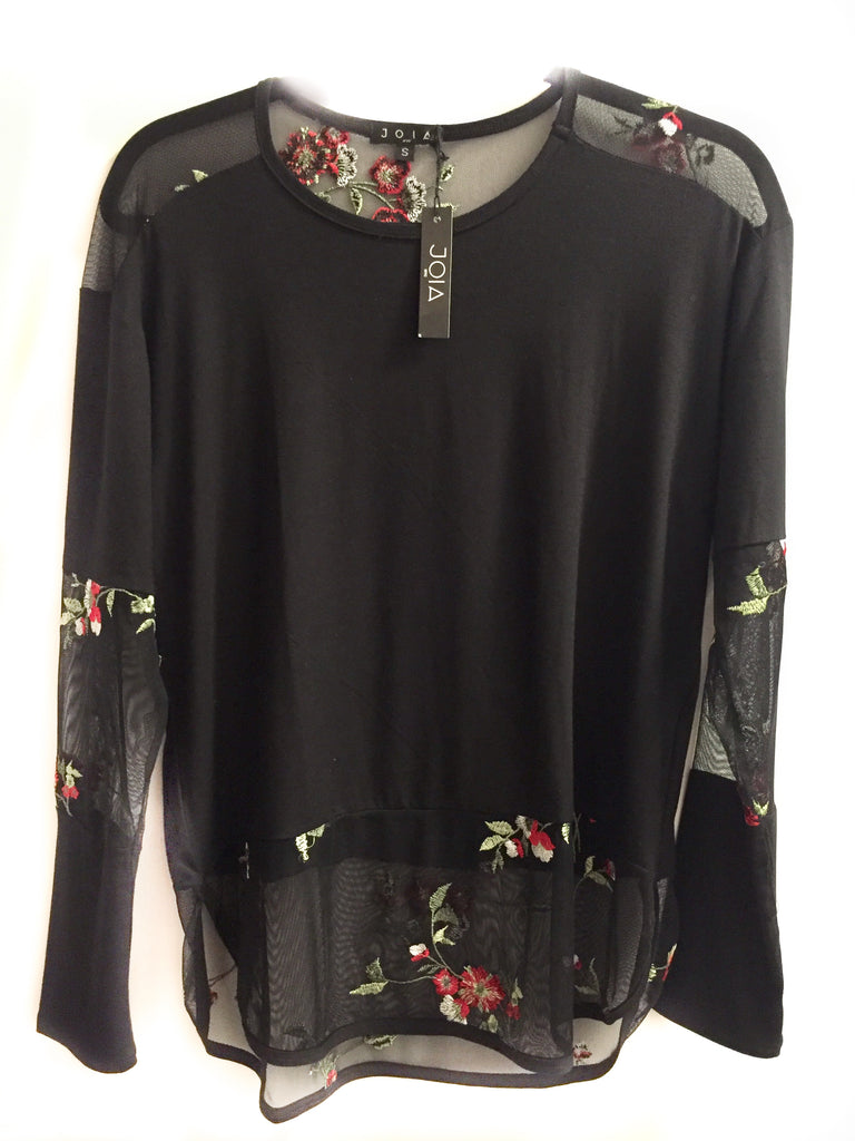 Long Sleeve Mesh with Pretty Floral Detail