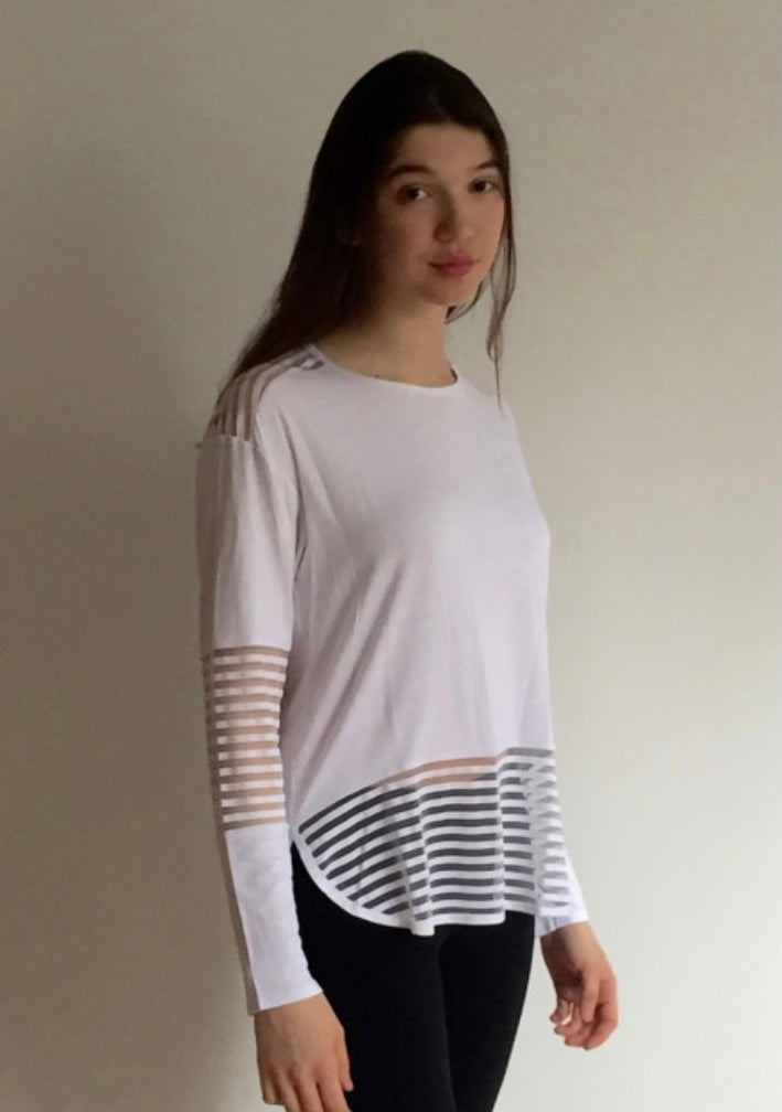 Long Sleeve Mesh with Stripes